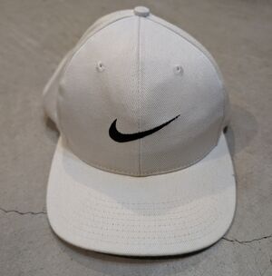 Nike Off-White Cap with Black Logo Snap Back Flaws